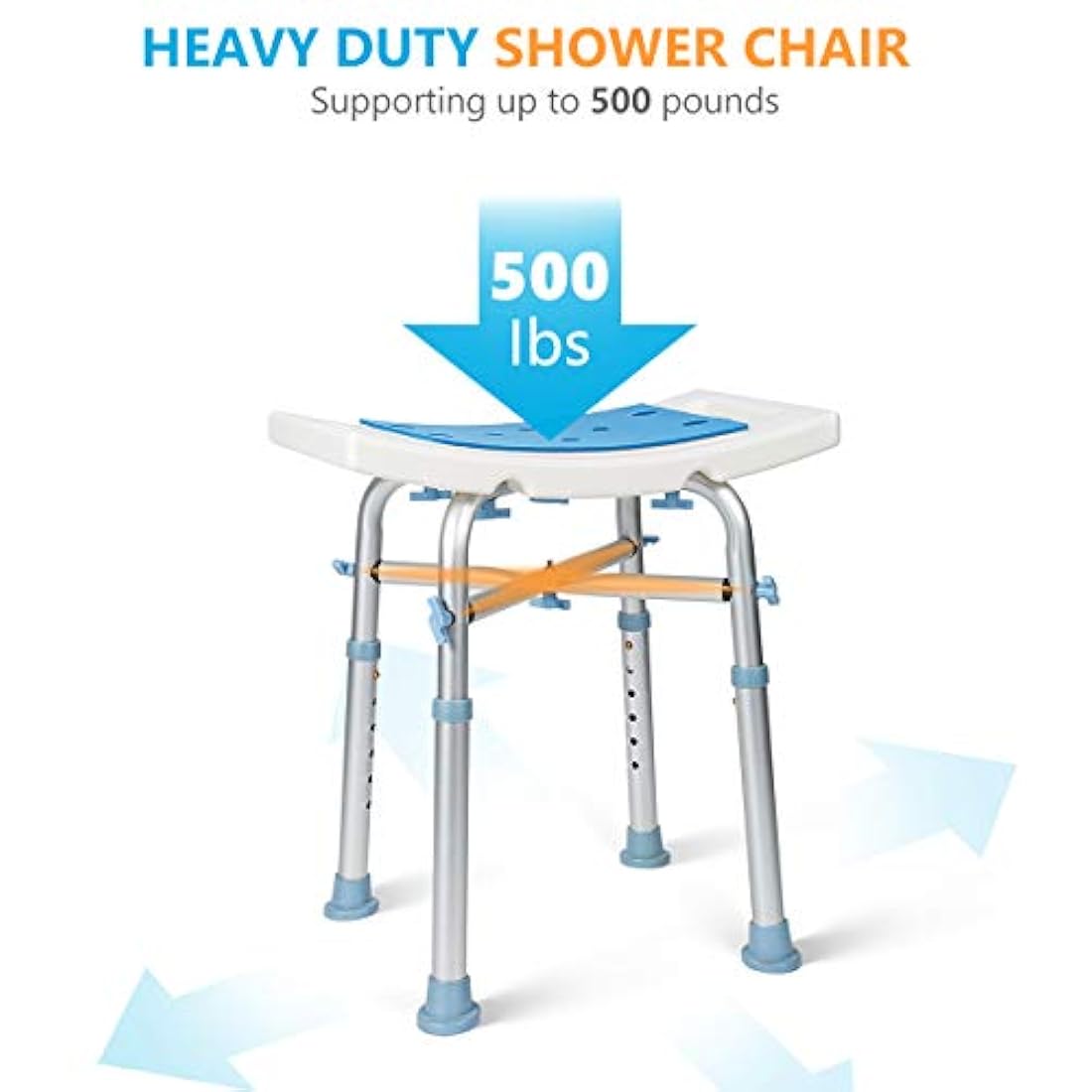 Silla de ducha resistente de 500 libras