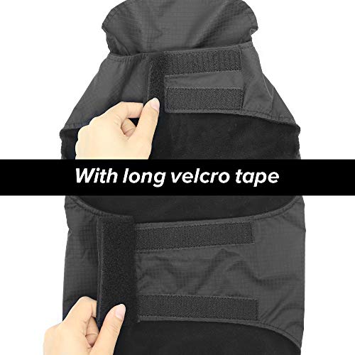 Flashseen Chubasquero ligero e impermeable para perros grandes con tira reflectante y agujero para la correa, chaleco de invierno para perros, abrigos de lluvia cálidos para perros y cachorros..