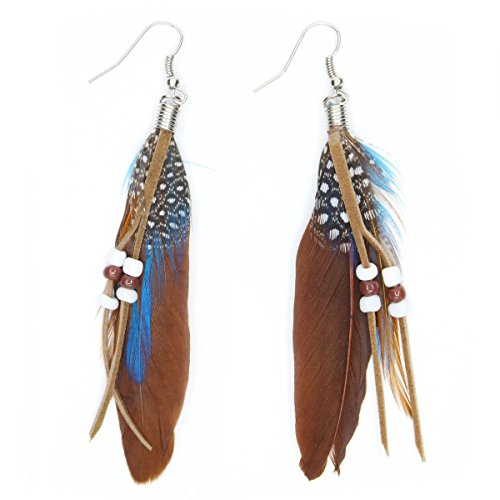 Pendientes de plumas lindos  hechos a mano