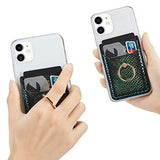 Tarjetero RFID para teléfono celular, tarjetero adhesivo para la parte posterior del teléfono para la mayoría de teléfonos inteligentes