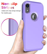Diverbox Funda para iPhone Xr [a prueba de golpes] [a prueba de polvo], funda de protección resistente para Apple iPhone XR (morado)