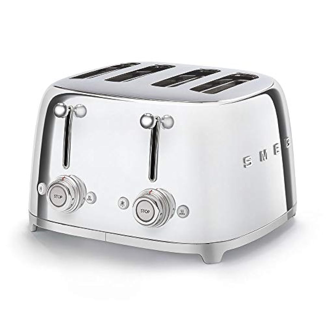 SMEG 1950s Retro - Tostadora (4 x 4), Acero inoxidable