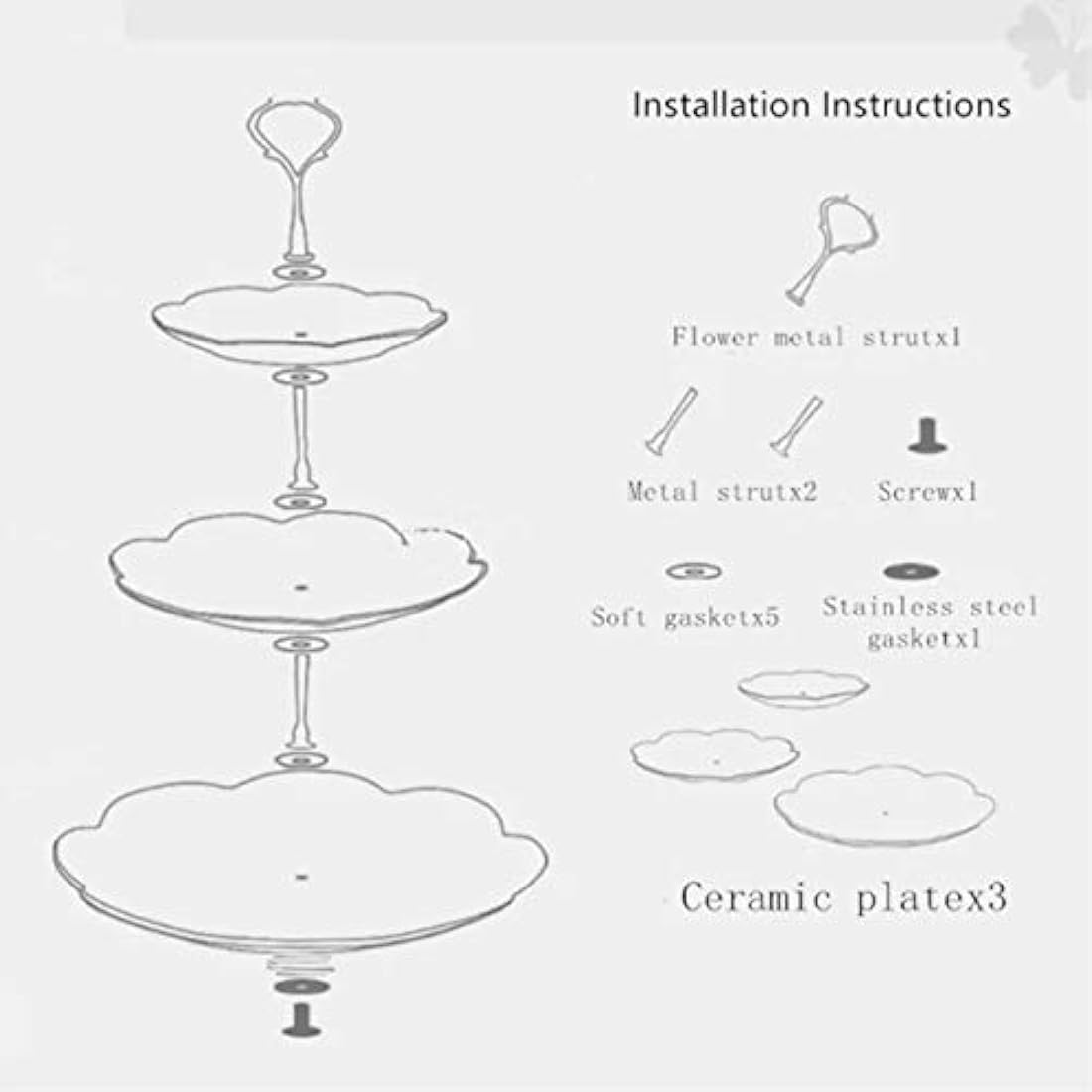 Bases para pasteles Soporte cuadrado de porcelana