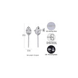 Aretes colgantes de plata con diseño para mujeres