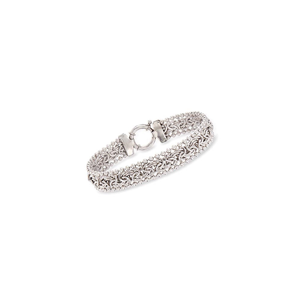 Pulseras y tobilleras de plata de ley con cuentas bizantinas