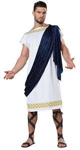 Toga griega blanca y azul marino disfraz adulto