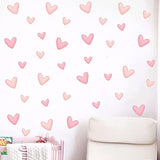 Pegatinas de pared con forma de corazón rosa para dormitorio