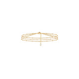 Pulseras y tobilleras de perlas pequeñas dorada