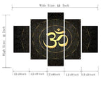 Cuadro Lienzo 5 Pieces Buddha OM Yoga