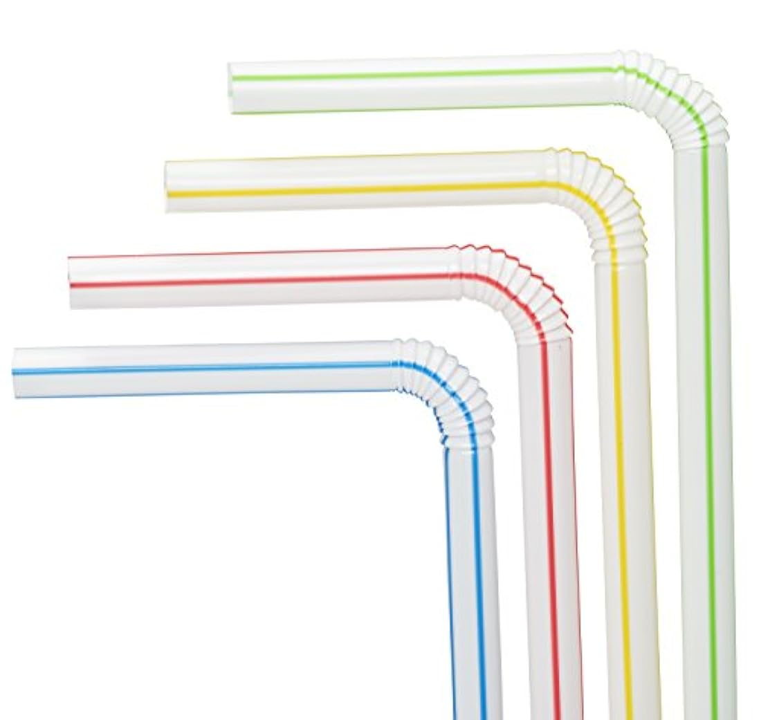 Paquete de 200 pajitas flexibles de plástico