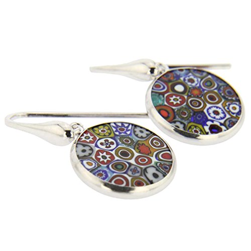 Pendientes redondos colgantes Multicolor - Plata