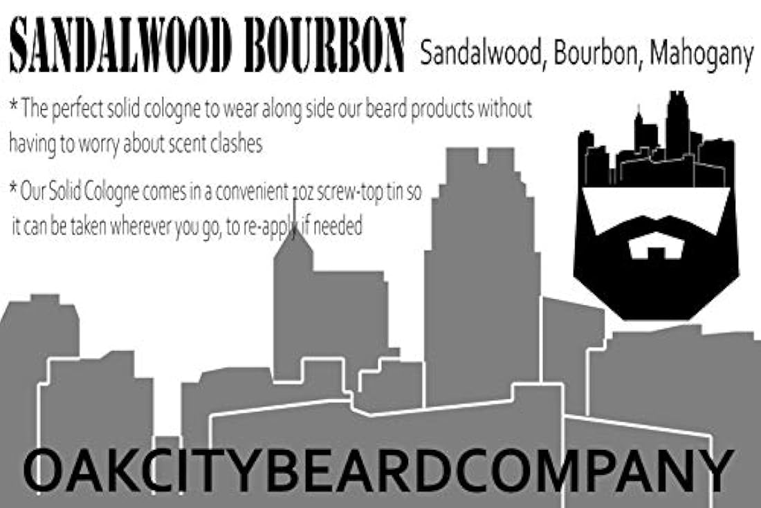 OakCityBeardCo. - Sandalwood Bourbon - Colonia sólida para hombre - 1 onza