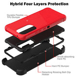 Leptech Funda para Samsung Galaxy A53 5G con protector de pantalla de cristal, [Serie Funda] Clip de cinturón de protección, resistente, resistente, resistente, resistente, militar, a prueba de golpes, cubierta para teléfono celular (rojo)
