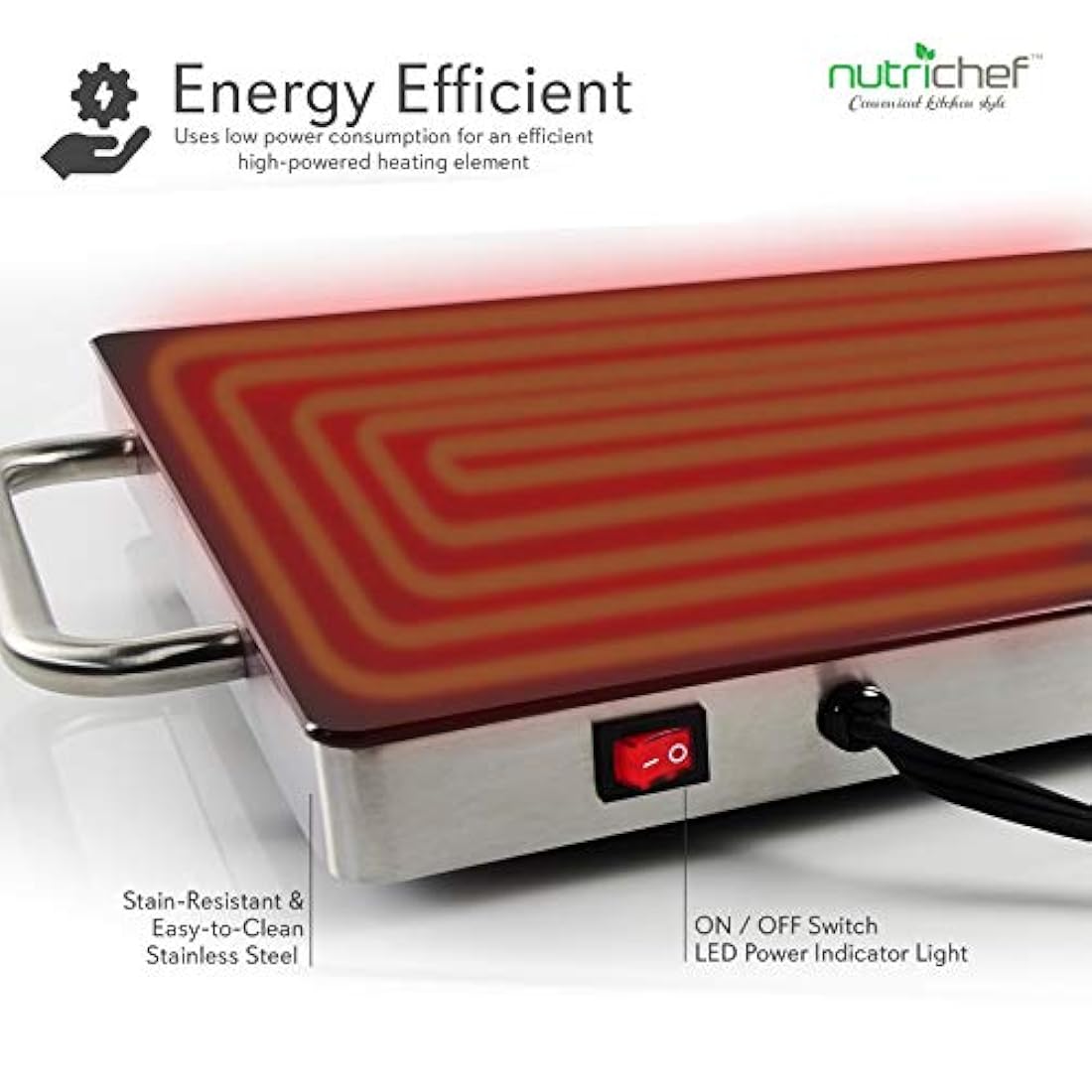 Bandeja de calentamiento electrica NUTRICHEF PKWTR30