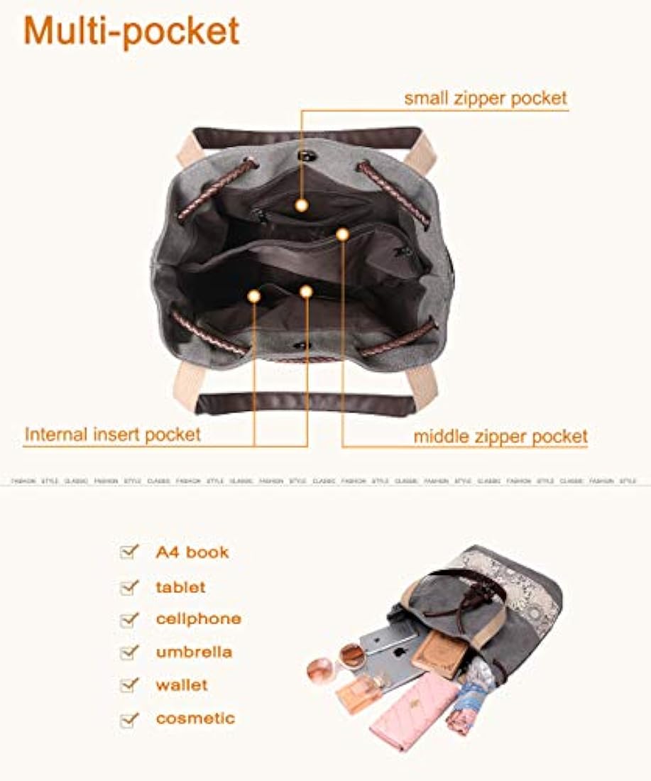 Bolso de hombro de lona