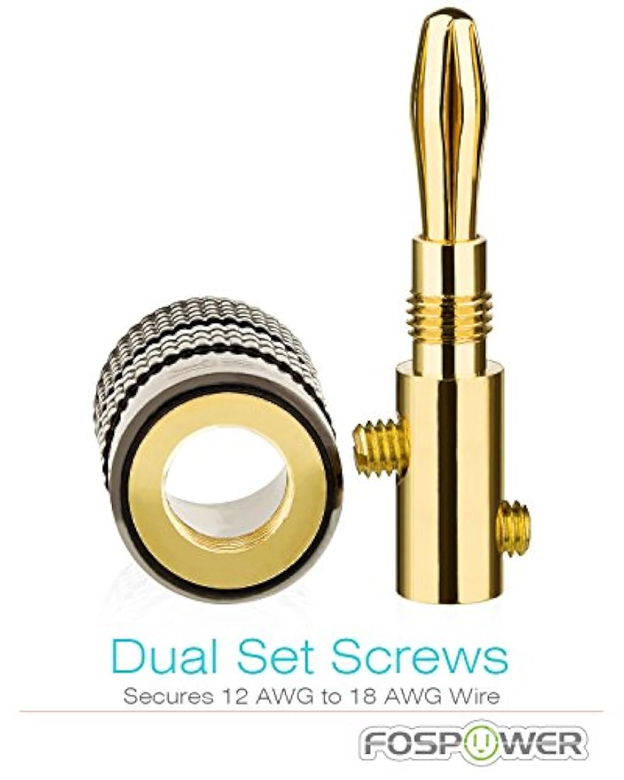 FosPower - Conectores chapados en oro de 24 K para altavoz