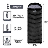 Friendriver Tamaño XL versión mejorada del saco de dormir de camping 4 estaciones cálido y fresco, peso más ligero, adultos y niños pueden utilizar bolsa de camping impermeable, viajes y actividades al aire libre