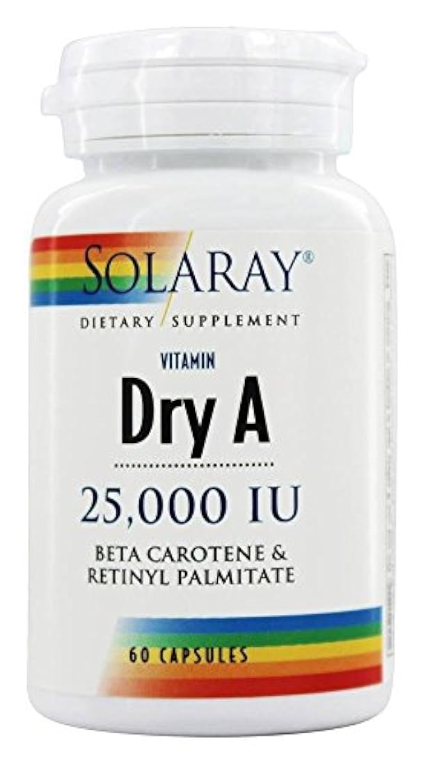 Solaray - Vitamina A 25,000 UI | Piel y ojos saludables, actividad antioxidante y sistema inmunológico | 60 VegCaps