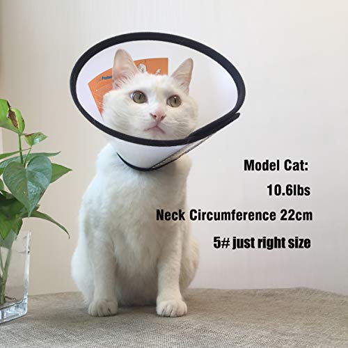 COLLAR de recuperación ajustable para mascotas, cono en forma de E, para gatos, cachorros, conejos, collar protector de plástico Elizabeth para curación de heridas, práctica cubierta de cuello, tamaño mediano 5#