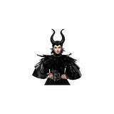 Disfraz chal gótico con plumas negras y cuernos  Maleficent