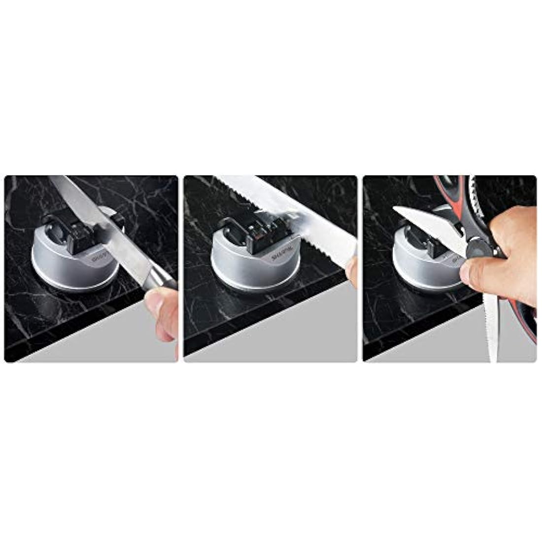 Afilador de cuchillos de cocina de bolsillo y tijeras