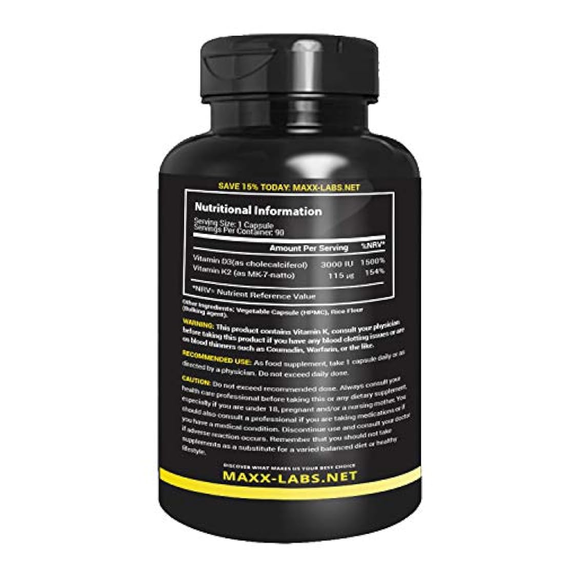 Suplemento Vitamina D3 con Vitamina K2