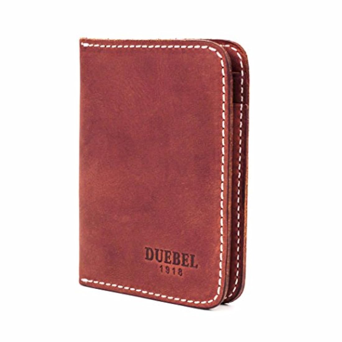 Cartera de piel auténtica de grano completo bolsillo frontal