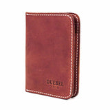 Cartera de piel auténtica de grano completo bolsillo frontal