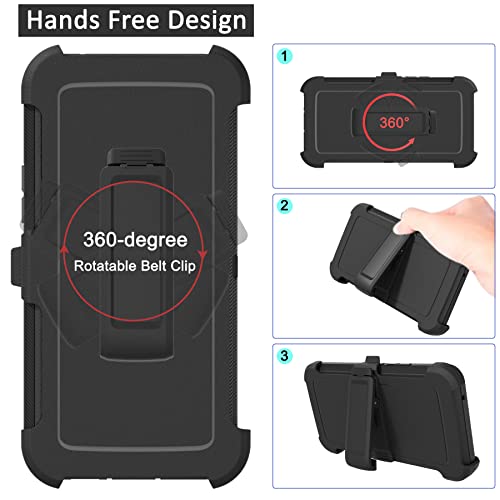 Funda compatible con Samsung Galaxy A53 5G, con clip para cinturón, resistente, resistente a los golpes, protección completa con función atril, funda para teléfono Samsung Galaxy A53 5G (negro)