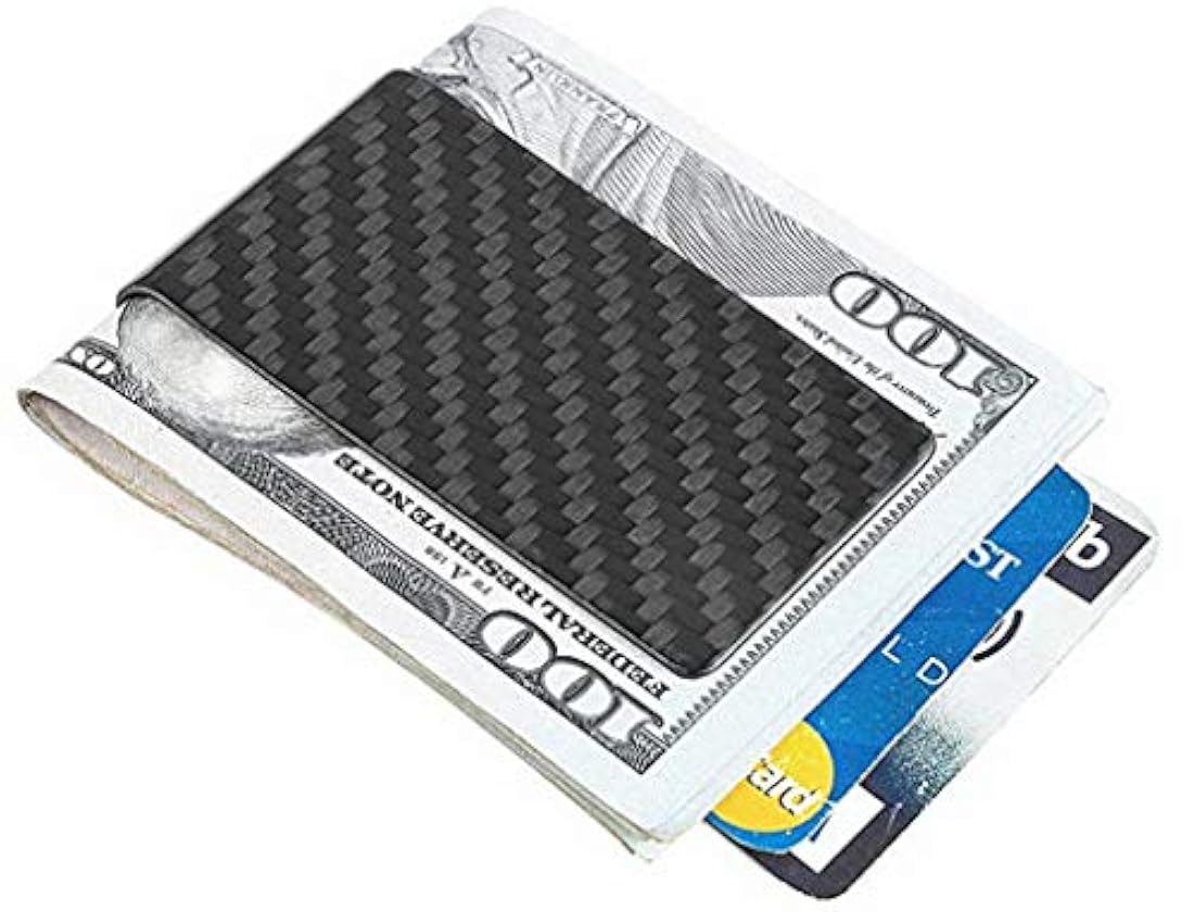 Travelambo - Monedero de fibra de carbono con clip frontal