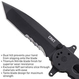 cuchillo plegable para fuerzas especiales con hoja dentada