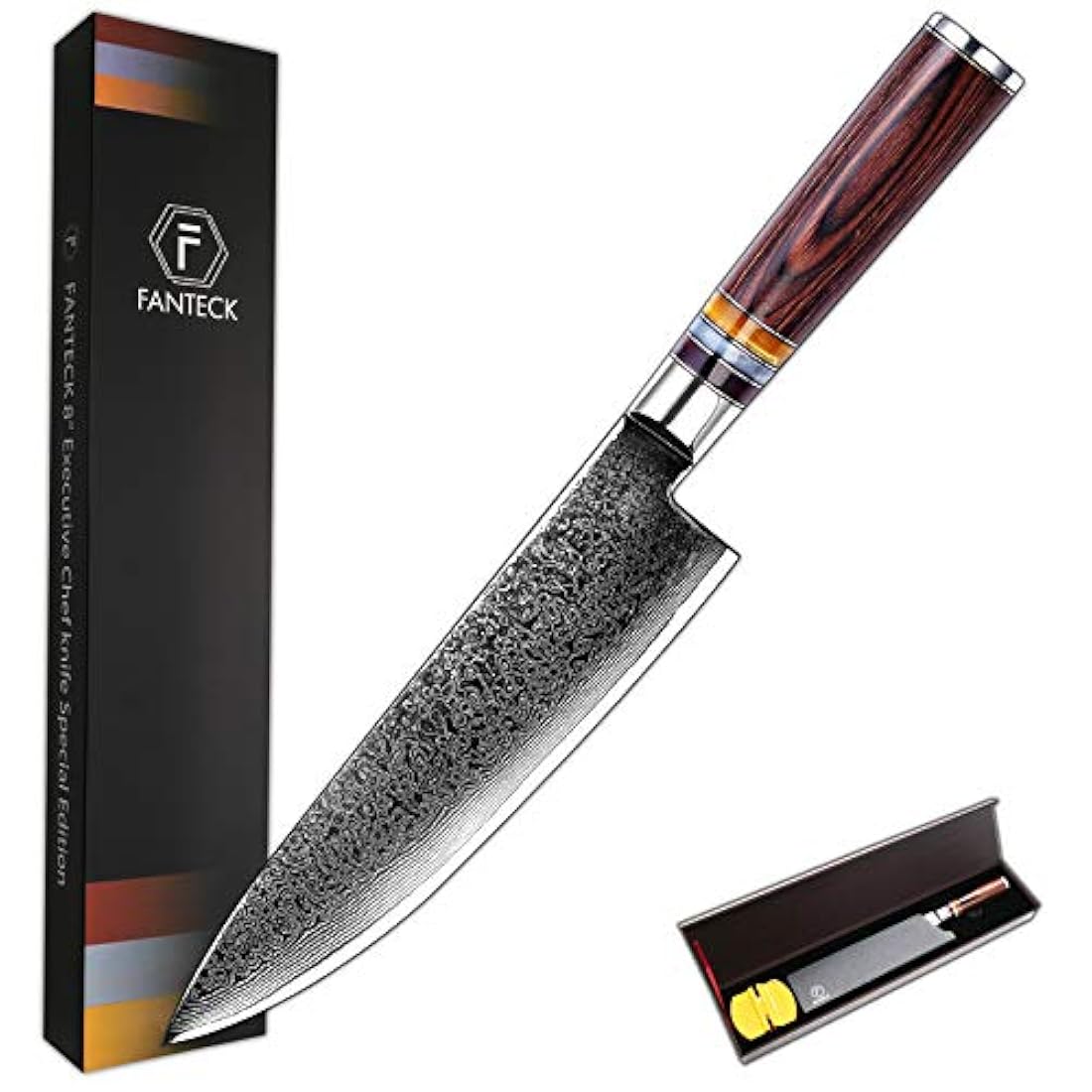 Cuchillo de cocinero FANTECK VG10 Damasco profesional