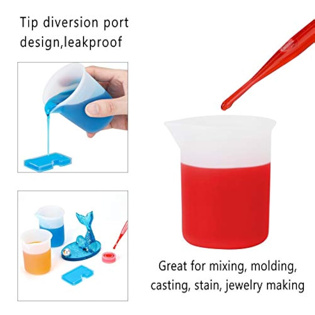 100ml Resin Measuring Cups, Gartful 9PCS 3 oz Graduated Silicone Resin Mixing Cups, Nonstick Reusable Stir and Pour Tools for Epoxy Resin, Jewelry Casting Molds, Acrylic Paint Pouring, Cup Making