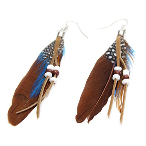 Pendientes de plumas lindos  hechos a mano