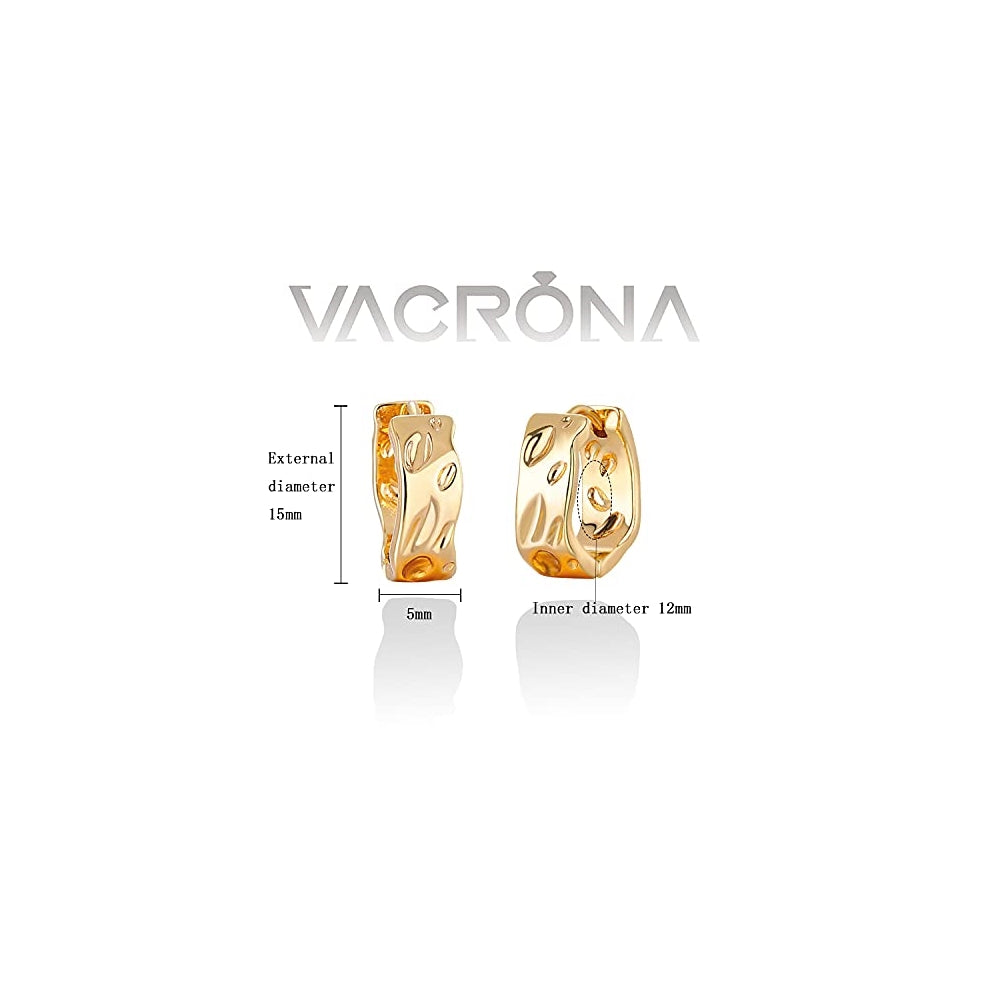 Aretes de presión pequeños,chapados en oro de 14 quilates