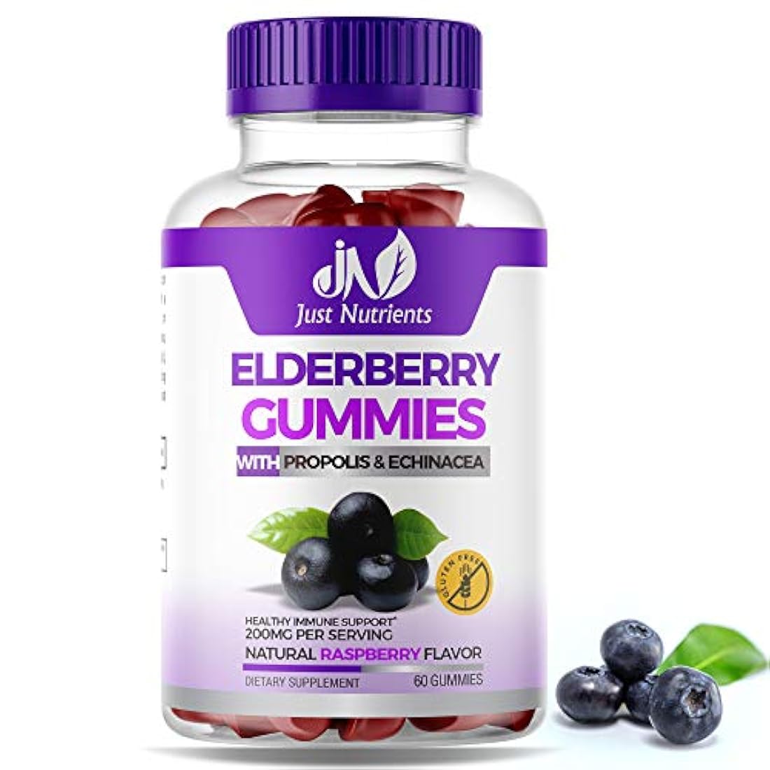 Elderberry 200 mg Gommies con vitamina C,equinácea,propóleos