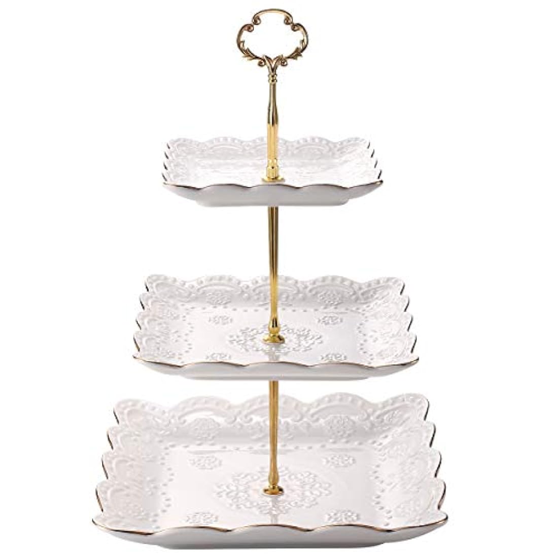 Bases para pasteles Soporte cuadrado de porcelana