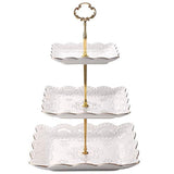 Bases para pasteles Soporte cuadrado de porcelana