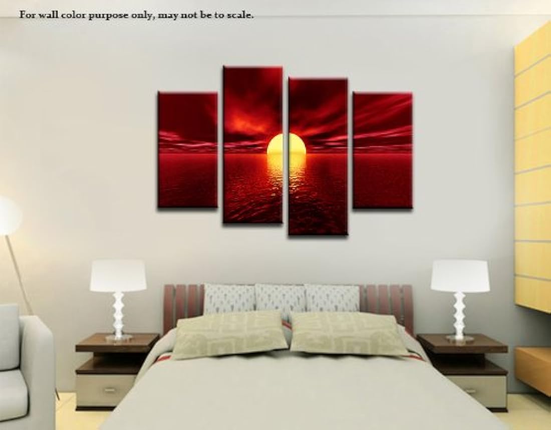 Mar Rojo Sol moderna 4 Piece  wieco Art –