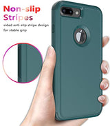 Diverbox Funda para iPhone 8 Plus, iPhone 7 Plus [a prueba de golpes] [a prueba de gotas] [a prueba de polvo], funda de protección resistente para Apple iPhone 8 Plus y 7 Plus (verde oscuro)