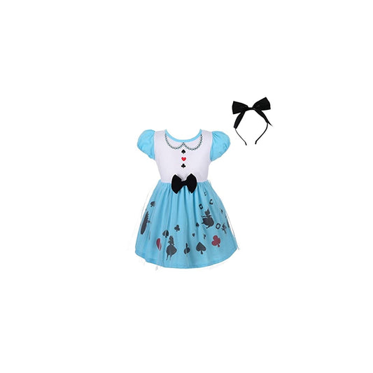 Vestido de princesa para niñas pequeñas azul claro 12-24 m