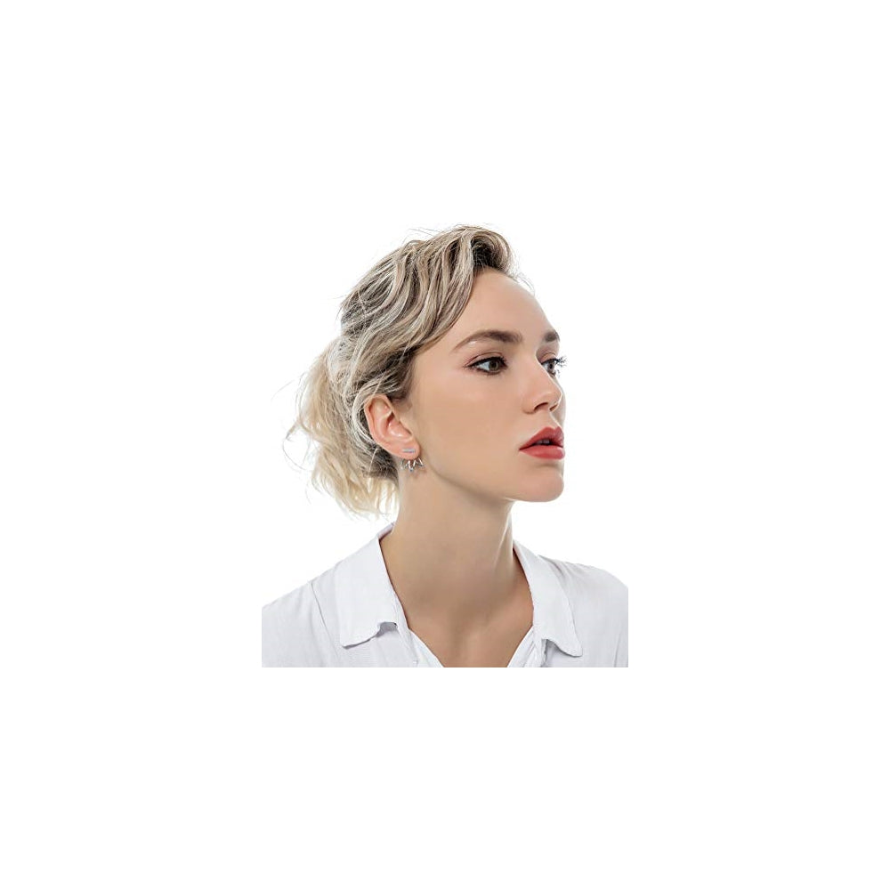 Aretes de flor de loto circonita cúbica para mujer 12 pares