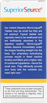 Superior Source Vitamina K1 K2 MK-4 MK-7 Sublingual – Menaquinona 4 500 mcg, Menaquinona 7 50 mcg Disolver instantáneamente tabletas – Vitaminas K2 Disolubles – 30 unidades