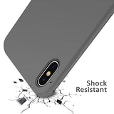 OTOFLY Funda de goma de gel de silicona líquida a prueba de golpes para iPhone Xs/iPhone X, antiarañazos y huellas dactilares, compatible con iPhone X/iPhone Xs de 5.8 pulgadas (2018), gris espacial