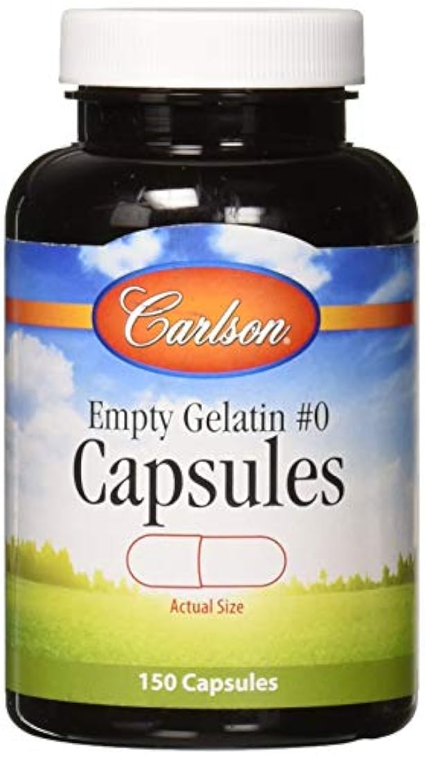 Carlson Labs – Empty Gelatina Cápsulas tamaño 1 medio, 088395094200, 1