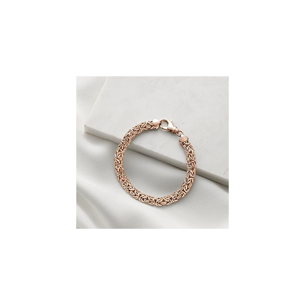 Pulseras bizantina pequeña de plata de ley