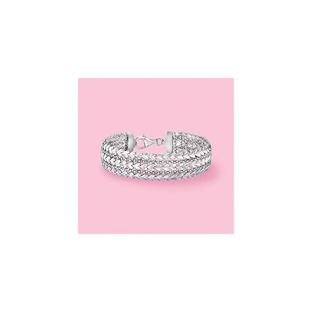 Pulseras de la amistad de plata de ley italiana de corazón