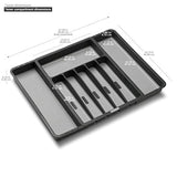 Madesmart - Bandeja extensible para cubiertos (granito, colección clásica, 8 compartimentos, organizador de cocina, forro de agarre suave, fácil de limpiar, sin BPA