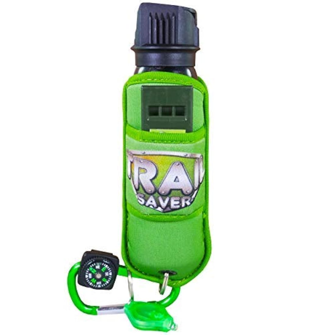 Spray de pimienta Trail Saver para senderismo, camping y frontersman – Resistencia de grado policial, repelente y disuasivo para perros y animales salvajes – Paquete de seguridad con brújula, luz LED, silbato de seguridad y mosquetón.