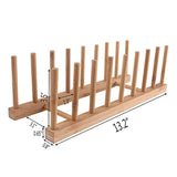 Soporte para platos de madera de bambú 8 ranuras